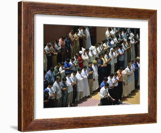 Friday Prayers at Mosque in Djemaa El Fna, Marrakech, Morocco, North Africa, Africa-Lee Frost-Framed Photographic Print