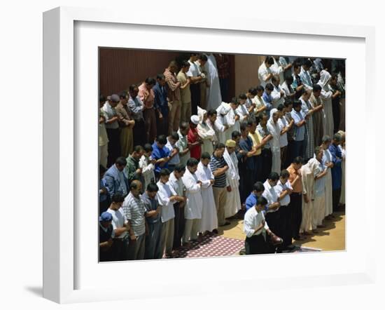 Friday Prayers at Mosque in Djemaa El Fna, Marrakech, Morocco, North Africa, Africa-Lee Frost-Framed Photographic Print