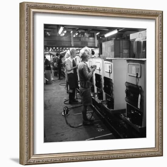 Fridge Assembly Line at the General Electric Company, Swinton, South Yorkshire, 1964-Michael Walters-Framed Photographic Print