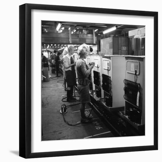 Fridge Assembly Line at the General Electric Company, Swinton, South Yorkshire, 1964-Michael Walters-Framed Photographic Print