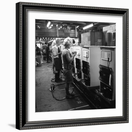 Fridge Assembly Line at the General Electric Company, Swinton, South Yorkshire, 1964-Michael Walters-Framed Photographic Print