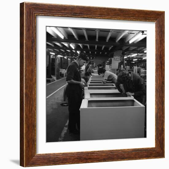 Fridge Assembly Line at the General Electric Company, Swinton, South Yorkshire, 1964-Michael Walters-Framed Photographic Print