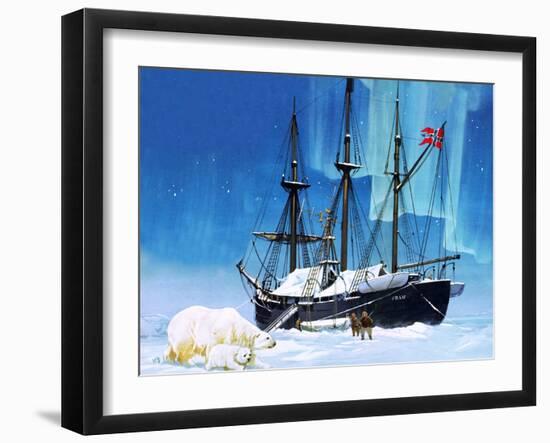 Fridtjof Nansen and the Fram-Angus Mcbride-Framed Giclee Print