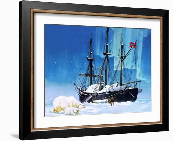 Fridtjof Nansen and the Fram-Angus Mcbride-Framed Giclee Print