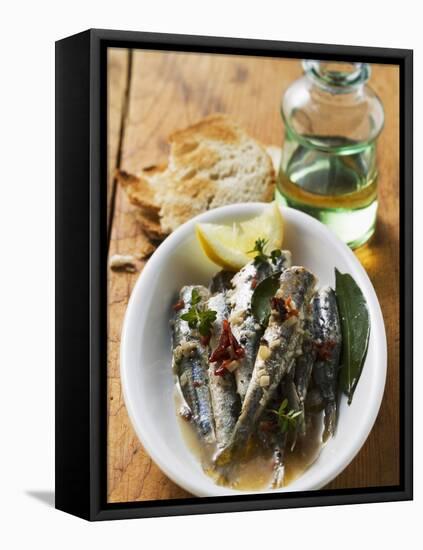 Fried Anchovies with Dried Tomatoes (Calabria)-null-Framed Premier Image Canvas