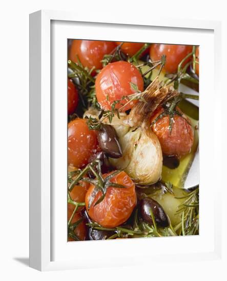 Fried Cherry Tomatoes with Garlic and Olives-null-Framed Photographic Print