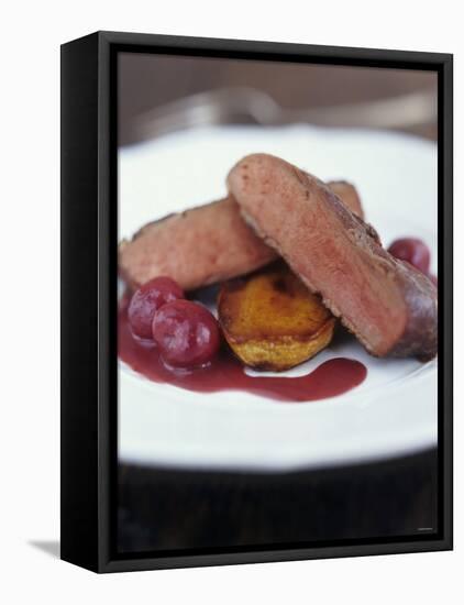 Fried Duck Breast with Cherries (France)-Jean Cazals-Framed Premier Image Canvas