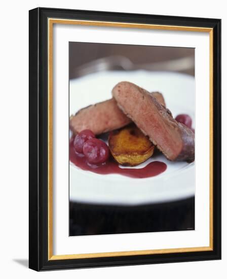 Fried Duck Breast with Cherries (France)-Jean Cazals-Framed Photographic Print