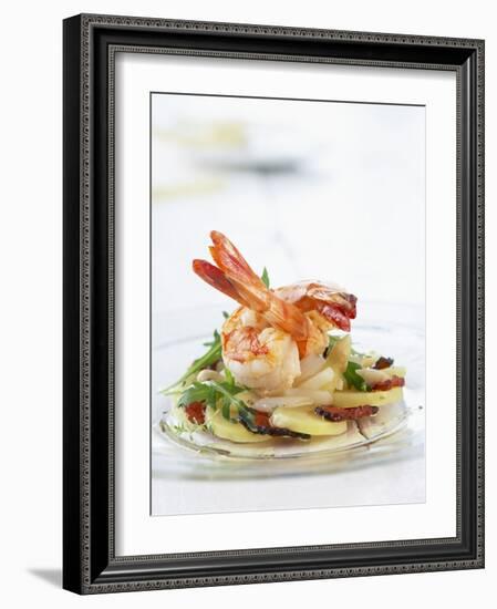 Fried Prawns on Potato, Asparagus and Ham Salad-Jo Kirchherr-Framed Photographic Print