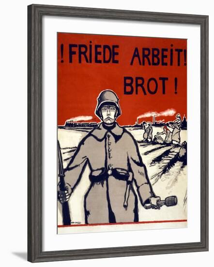 Friede, Arbeit, Brot! Pub. Germany C.1918-Wera von Bartels-Framed Giclee Print