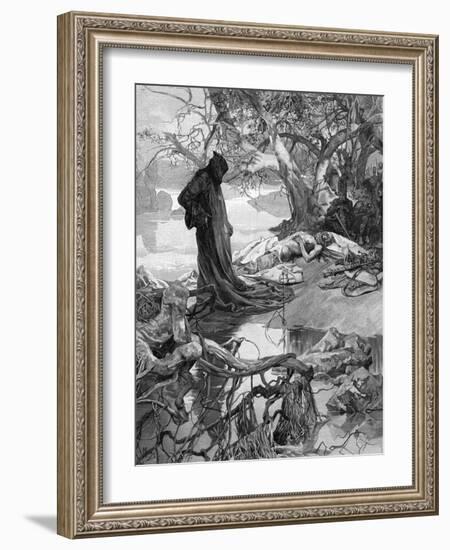 Friedrich 1 Drowns-Alphonse Mucha-Framed Art Print