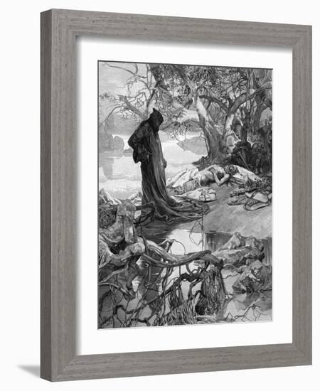 Friedrich 1 Drowns-Alphonse Mucha-Framed Art Print