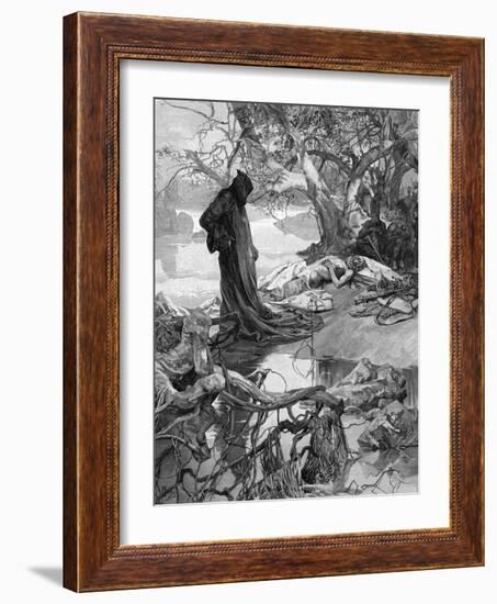 Friedrich 1 Drowns-Alphonse Mucha-Framed Art Print