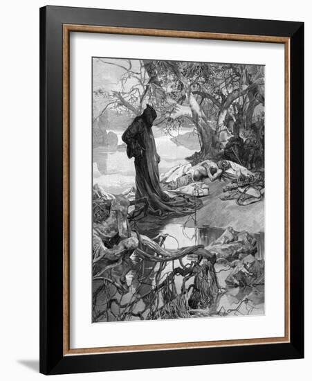 Friedrich 1 Drowns-Alphonse Mucha-Framed Art Print