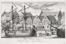 Loading at the Granary Island, from 'Fifty Views of Gdansk', Engraved by Matthaeus Deisch…-or Lormann, Friedrich Anton Lohrmann-Framed Giclee Print