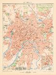 'Moskau' - A Map Of Moscow, 1892-Friedrich Arnold Brockhaus-Stretched Canvas