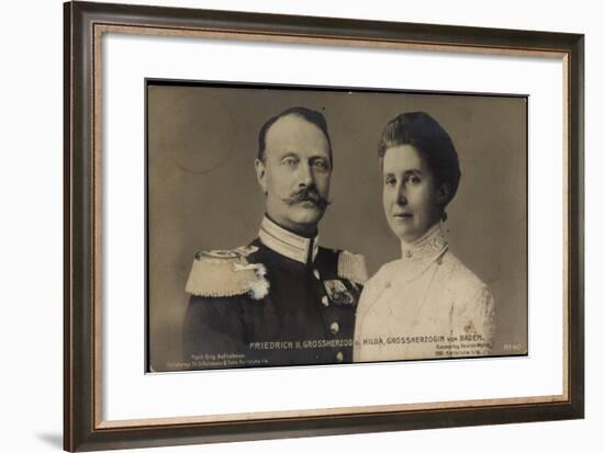 Friedrich II, Großherzog, Hilda Großherzogin V Baden-null-Framed Giclee Print