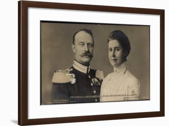 Friedrich II, Großherzog, Hilda Großherzogin V Baden-null-Framed Giclee Print