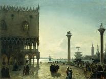 Piazza San Marco at Night-Friedrich Nerly Nehrlich-Mounted Giclee Print