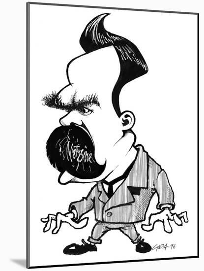 Friedrich Nietzsche, Caricature-Gary Gastrolab-Mounted Photographic Print