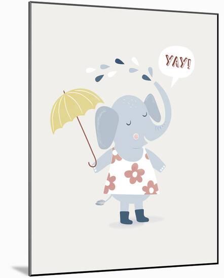 Friendly Elephant-Clara Wells-Mounted Giclee Print