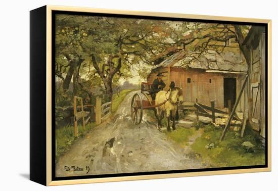 Friendly Gossips, 1889-Fritz Thaulow-Framed Premier Image Canvas