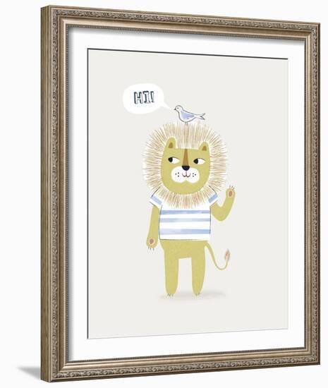 Friendly Lion-Clara Wells-Framed Giclee Print