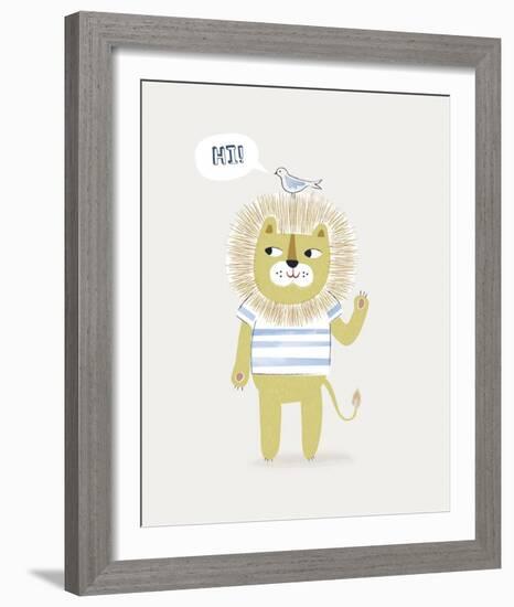 Friendly Lion-Clara Wells-Framed Giclee Print