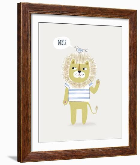 Friendly Lion-Clara Wells-Framed Giclee Print