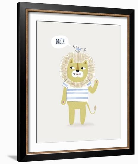 Friendly Lion-Clara Wells-Framed Giclee Print