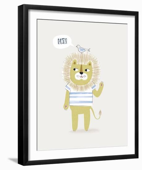 Friendly Lion-Clara Wells-Framed Giclee Print