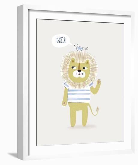 Friendly Lion-Clara Wells-Framed Giclee Print