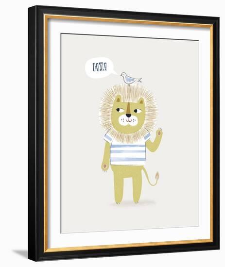 Friendly Lion-Clara Wells-Framed Giclee Print