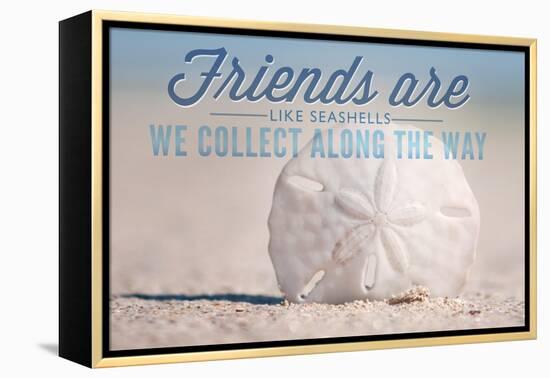 Friends are Like Seashells - Sand Dollar-Lantern Press-Framed Stretched Canvas