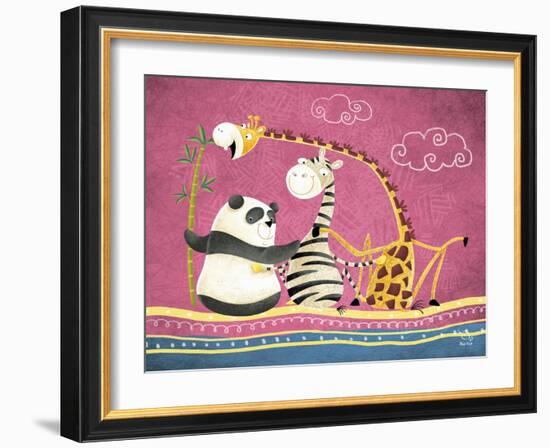 Friends Forever-Blue Fish-Framed Art Print