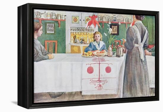 Friends from the Town: Dining Room Scene, Published in "Lasst Licht Hinin" (Let in More Light) 1909-Carl Larsson-Framed Premier Image Canvas