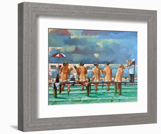 Friends On The Jetty-Ronald West-Framed Premium Giclee Print