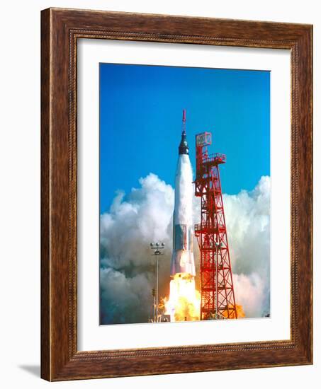 Friendship 7 Spacecraft Launches on a Mercury-Atlas Rocket on Feb. 20 1962-null-Framed Photographic Print