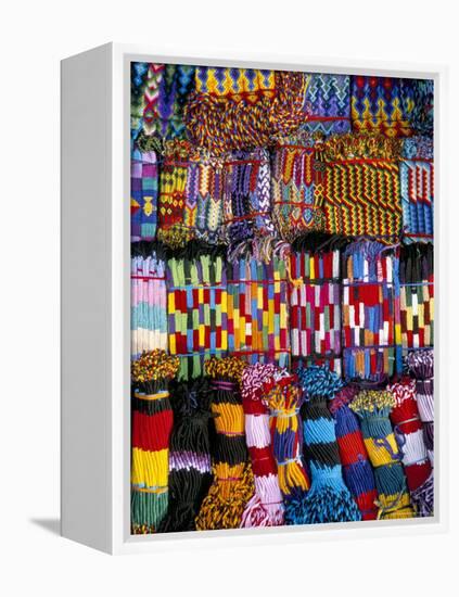 Friendship Bracelets, Panajachel, Lake Atitlan, Guatemala, Central America-Upperhall-Framed Premier Image Canvas