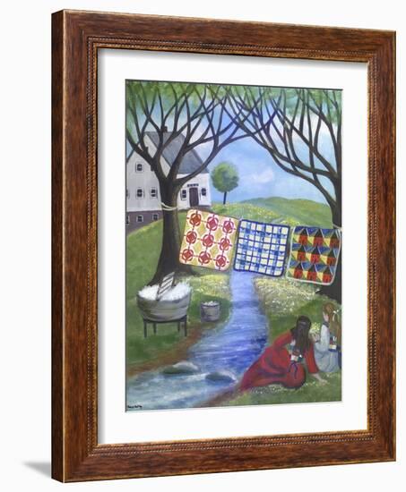 Friendship Quilt Washing Day-Cheryl Bartley-Framed Giclee Print