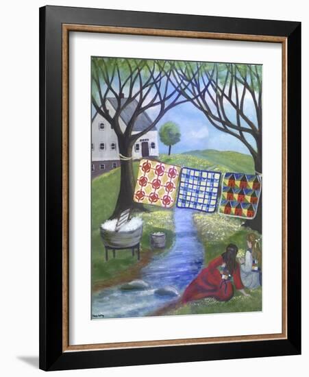 Friendship Quilt Washing Day-Cheryl Bartley-Framed Giclee Print