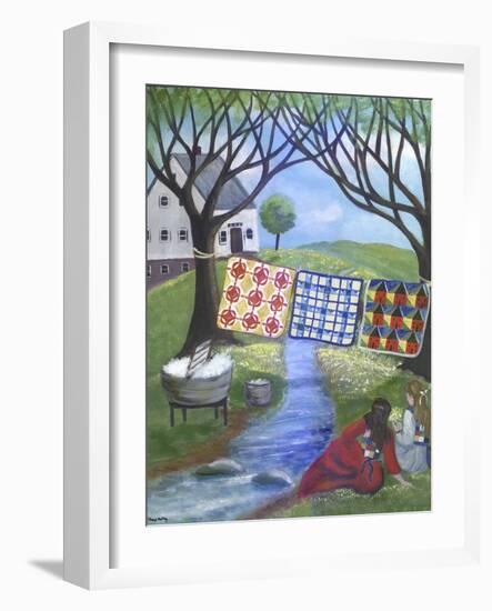 Friendship Quilt Washing Day-Cheryl Bartley-Framed Giclee Print