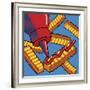 Fries With Ketchup On Blue-Ron Magnes-Framed Giclee Print