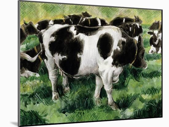 Friesian Cows-Gareth Lloyd Ball-Mounted Giclee Print