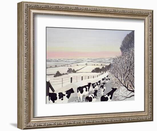 Friesians in Winter-Maggie Rowe-Framed Giclee Print