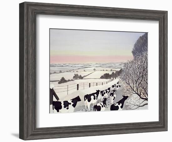 Friesians in Winter-Maggie Rowe-Framed Giclee Print