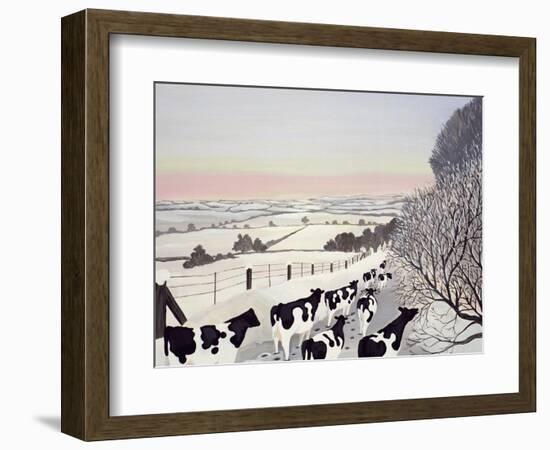 Friesians in Winter-Maggie Rowe-Framed Giclee Print