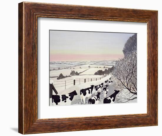 Friesians in Winter-Maggie Rowe-Framed Giclee Print