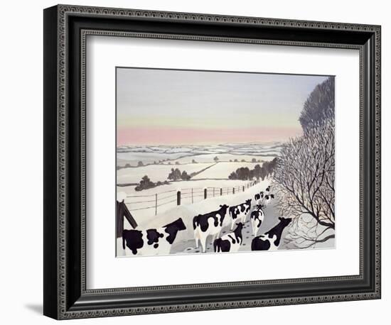 Friesians in Winter-Maggie Rowe-Framed Giclee Print