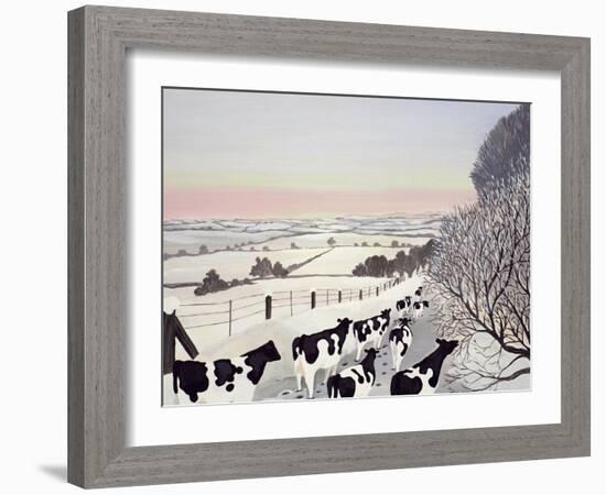 Friesians in Winter-Maggie Rowe-Framed Giclee Print